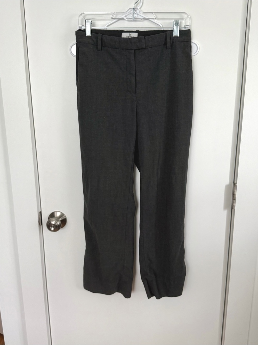Babaton Dark Gray Straight-Leg Trousers
